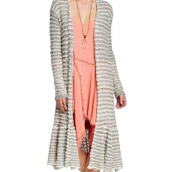 FREE PEOPLE Alpaca Duster Cardigan Grey Combination NWOT - Picture 4 of 13